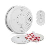 Smoke Detector Fire Alarm Set Sensor Magnetic Mount Holder w/ Battery 85db 4x