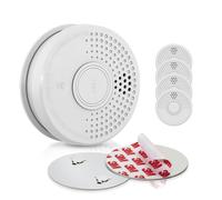 Smoke Detector Fire Alarm Set Sensor Magnetic Mount Holder w/ Battery 85db 5x