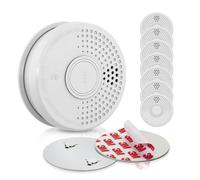 Smoke Detector Fire Alarm Set Sensor Magnetic Mount Holder w/ Battery 85db 8x