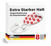 Smoke Detector Magnetic Holder Set of 8 with Extra Strong Adhesive Pads - No Drilling or Screws - Magnetic Holder Suitable for All Standard Smoke Detectors and Fire Alarms - Self-Adhesive Attachment