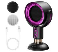 Smoke Fan for Smoking Indoors, Portable Range Hood, 2 Speed Rechargeable Smoke Catcher with 15-degree Adjustable, Low Noise (Purple)