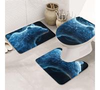 Smoke Fills The Polar Bear Bathroom Rugs Sets 3 Piece, Soft Absorbent Memory Foam Bath Mats And U Shaped Contour Toilet Rug, Home Decoration, Quick Dry