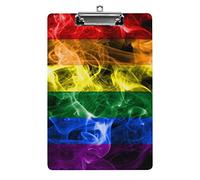 Smoke Flag LGBT Pride Flag A4 Size Clipboard Funny Aesthetic Working Studying Letter Standard Clip Board 12.5×8.5 in Hardboard for School Classroom Kids Writing Drawing