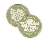 Smoke Free Milestone Coin - Personalised Quit Smoking Token 04 | Retro-Inspired Bubble Font | Custom Engraved Recovery Gift (14 Colours)
