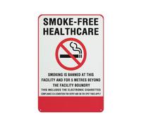 Smoke-Freehealthcaresmoking Is Banned At Thisfacility And For 5 Metres Beyond Safe Sign, Signs Outdoor, 12 X 8 In, Sign For Home, Business, Driveway Alert