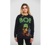 Smoke Gradient logo Dip Dye Long Sleeve T Shirt Bob Marley Black XL
