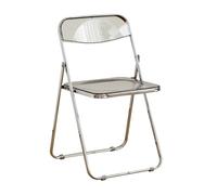 Smoke Gray Ergonomic Transparent Folding Chair, Acrylic Material, Space-Saving Design, Stable Load Capacity, Perfect for Living Rooms and Dining Areas