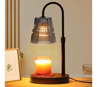 Smoke Grey Candle Warmer Lamp Electric Melter with Dimmable Light Timer Adjustable Warmer Height Flameless Wax Heater for Home Decor Scented Candles Gift Idea 2 Bulbs