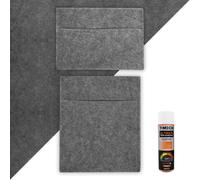 Smoke Grey Van Carpet Lining, Storage Pouches & Adhesive Glue Monstershop Grey One Size