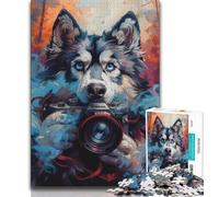 Smoke Husky 1000 Piece Jigsaw Puzzles,Challenging To Complete But Fun And Humorous Birthday Present,Gifts,Wall Art 38x52cm