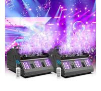 Smoke Machine, 2PC 1500W Bubble Machine with RGB Effects, DMX Control with Remote Control, Suitable for DJ, Disco, Halloween, Christmas, Party, Wedding
