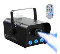 Smoke machine, Fog Machine with Wireless Remote Control, 500 WATT Stable and Portable, Suitable for Party, Disco Dj Effect, Christmas, Wedding Celebrations and Stage Performances (500W Black)