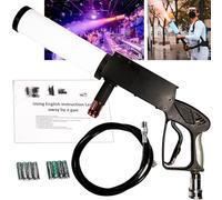Smoke Machine Handheld CO2 Fog Machine with RGB Lights Cannon Jet Machine Stage Effect Equipment Tube D3.35inch w/ 3m Hose, for DJ Stage, Party, Wedding, Special Event, Music Festival