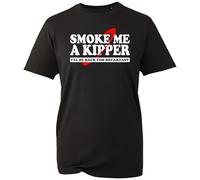 Smoke Me A Kipper T-Shirt, Retro Sci Fi Catchphrase Artwork, Classic British Television Comedy Inspired Fan Shirt (Black, 2XL)
