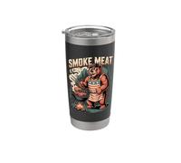 Smoke Meat Bear BBQ Outdoor Grilling Stainless Steel Insulated Tumbler