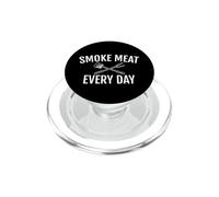 Smoke Meat Every Day Funny BBQ Smoker Design PopSockets PopGrip for MagSafe