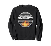 Smoke Meat Everyday Funny BBQ Pitmaster Flame Design Sweatshirt