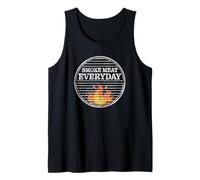 Smoke Meat Everyday Funny BBQ Pitmaster Flame Design Tank Top
