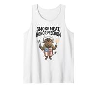 Smoke Meat, Honor Freedom Independence Day 4th of July BBQ Tank Top