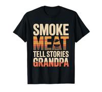 Smoke Meat Tell Stories Grandpa BBQ Grilling T-Shirt