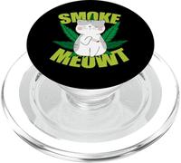 Smoke Meowt Funny Cat Cannabis Weed Marijuana Smoker Stoner PopSockets PopGrip for MagSafe