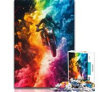 Smoke Motorcycle Puzzles for Teenagers 1000 Pieces,Help The Brain Exercise Addictive Toys to Cultivate Patience Great Gift 38x26cm