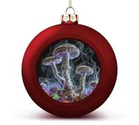 Smoke Mushrooms Christmas Ball Ornament Shatterproof Hanging Ball Ornaments with String Decorative Christmas Baubles for Xmas Tree Home Wedding Holiday Party Decor Supply