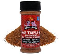 Smoke n Sanity SnS Triple S Low FODMAP All Purpose Seasoning - Certified Low FODMAP - Contains No Garlic, No Onion - Gluten Free and Dairy Free (4.5 oz Shaker)