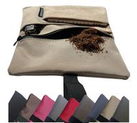 smoke shirt Tobacco Pouch with Zipcure Aroma Closure for Longer Fresh Tobacco Pouch for All Papers Extra Lighter Compartment Nylon Quality, Camel