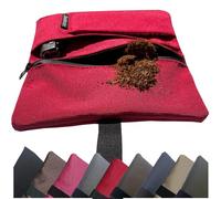 smoke shirt Tobacco Pouch with Zipcure Aroma Closure for Longer Fresh Tobacco Pouch for All Papers Extra Lighter Compartment Nylon Quality, red