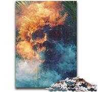 Smoke Skull Jigsaw Puzzles for Adults 1000 Piece,Help The Brain Exercise Addictive Toys to Cultivate Patience Suitable for Couples (50x75cm)