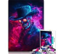 Smoke Skull Jigsaw Puzzles for Adults 2000 Pieces,Challenging Game And Family Play with Fully Interlocking Randomly Shaped Pieces 70x100cm