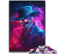 Smoke Skull Jigsaw Puzzles for Adults Teenagers Jigsaws Puzzle,Toys Educational Games Stress Relieving Wishlist with Santa Claus (70X100cm)