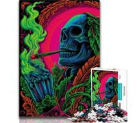 Smoke Skull Jigsaws Puzzles 2000 Pieces for Teenagers Gifts,Stress Reliever Difficult Challenge Enhance Love between Couples 70x100cm