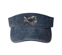 Smoke Style Flag of South Korea Sun Visor Hats for Women Men Sun Hat Sports Golf Caps Baseball Cap Navy Blue