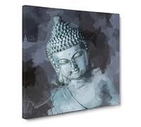 Smoke Surrounding the Buddha Canvas Print | Gallery Wrapped 30mm Frame Wall Art | 14x14 inches | Ready to Hang | Abstract Religious Picture | Living Room Bedroom Lounge Office