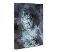 Smoke Surrounding The Buddha Canvas Print | Gallery Wrapped 30mm Frame Wall Art | 30x20 inches | Ready to Hang | Abstract Religious Picture | Living Room Bedroom Lounge Office