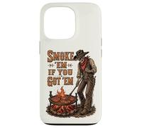 Smoke Them If You Got Them Skeleton Cowboy Western BBQ Grill Case for iPhone 13 Pro