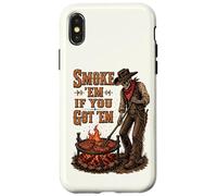 Smoke Them If You Got Them Skeleton Cowboy Western BBQ Grill Case for iPhone X/XS