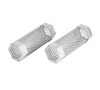 Smoke Tube for Pellet Smoker, 6in 2Pcs Stainless Steel Pellet Smoker Tube Barbecue Accessory Smoker Tube Cold Smoke Tube for All Grill or Smoker, Hot or Cold Smoking (Hexagonal)