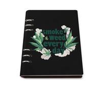 Smoke Weeds Every Day Refillable Notebook 6 Ring Binder Foldable Loose-Leaf Notebooks A5 Planner Book with 90 Sheets Paper
