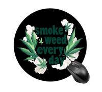 Smoke Weeds Every Day Round Mouse Pad with Non-Slip Rubber Waterproof Mousepads for Laptop Games Homework And Office
