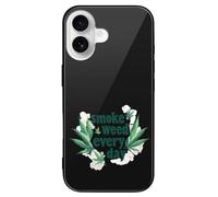 Smoke Weeds Every Day Slim Glass Case Protective Classic Cell Phone Basic Cases Compatible with iPhone 16/16 Plus/16 Pro/16 Pro Max/16 E