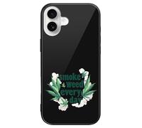 Smoke Weeds Every Day Slim Glass Case Protective Classic Cell Phone Basic Cases Compatible with iPhone 16/16 Plus/16 Pro/16 Pro Max/16 E