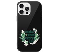 Smoke Weeds Every Day Slim Glass Case Protective Classic Cell Phone Basic Cases Compatible with iPhone 16/16 Plus/16 Pro/16 Pro Max/16 E