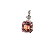 Smoke/White Emerald Cut Stone Pendant Necklace For Women Sterling Silver 925 Fine Chain