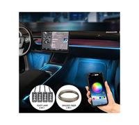 (smoked 1in4 4M) For Tesla Model 3 Y Car Neon Lights Ambient Light Auto Led Strip Lights App Control Center Console Dashboard Light Accessories