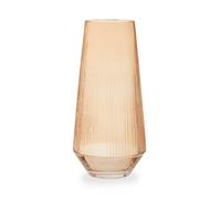 Smoked Amber Glass Vase, Minimalist Flower Vase, Decorative Glass Vase, Small Flower Vase for Living Room Premier Housewares Orange One Size