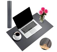 Smoked Black Desk Mat 100 x 50cm - Translucent Black PVC Protector Mat, Non-Slip Waterproof Desk Cover with Rounded Edges, Large Pad for Office, Home, Dressing Table, Worktops