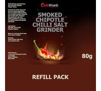 Smoked Chipotle Salt & Pepper Grinder Refill, 80g, Chipotle Chilli & Dead Sea Salt 90g